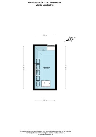 Floor plan - Marnixstraat 263-3A, 1015 WJ Amsterdam 